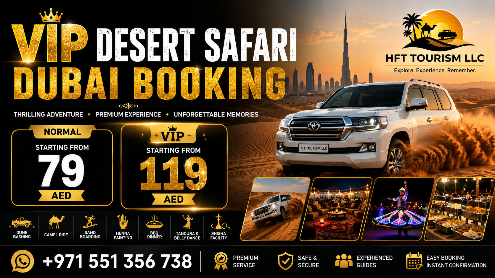 A clear pricing grid displaying direct operator costs for a VIP Desert Safari Dubai Booking.