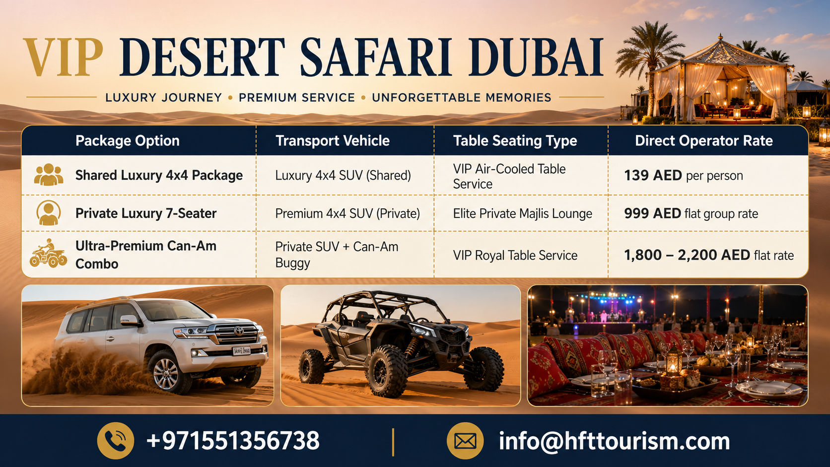 Luxury VIP desert safari Dubai camp experience featuring private air cooled seating lounges and premium waiter table service.