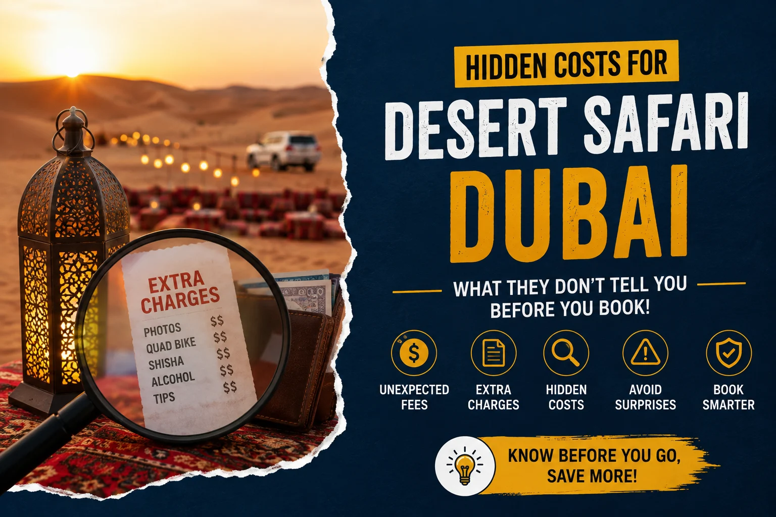 Hidden Costs for Desert Safari Dubai - HFT Tourism LLC
